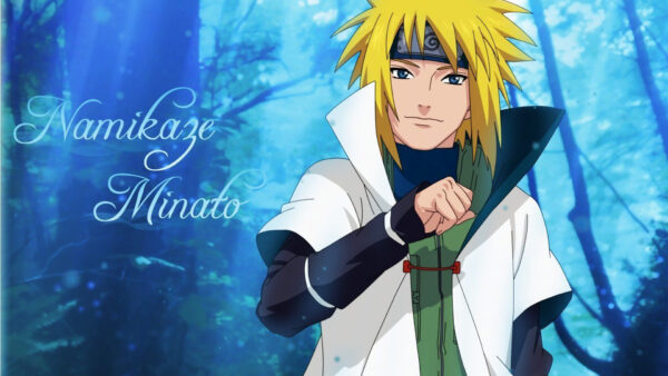 Wallpaper Namikaze, Naruto, Minato, Yondaime, Blue, Background, Hokage