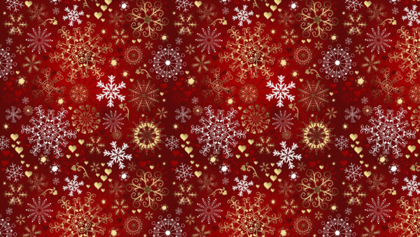 Wallpaper White, Artistic, Red, Desktop, Snowflake