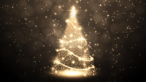 Wallpaper Glare, Black, Christmas, Lights, Tree, Background, Bokeh