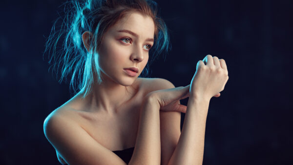 Wallpaper Dark, Background, Wearing, Girl, Dress, Model, Standing, Girls, Black