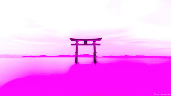 Wallpaper Dark, Pink, Shirahige, Shrine, Vaporwave, Background