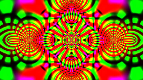 Wallpaper Red, Green, Yellow, Abstract, Pattern, Abstraction, Dark, Kaleidoscope, Shapes