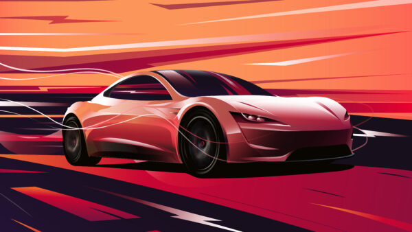 Wallpaper Roadster, Tesla