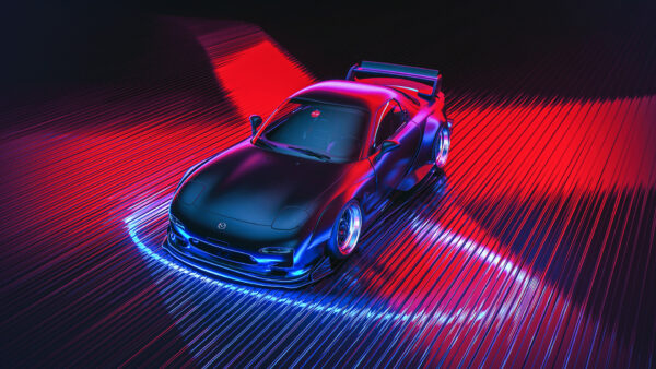 Wallpaper Neon, Mazda, Car