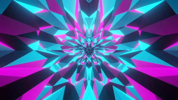 Wallpaper Pink, And, Blue, Mobile, Tunnel, Abstract, Kaleidoscope, Artistic, Desktop