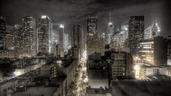 Wallpaper New, Buildings, Desktop, York, City, Night, During, Manhattan, Lights, With