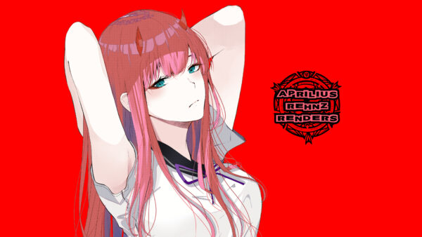 Wallpaper Aprilius, Anime, Darling, FranXX, With, Renders, Zero, The, Two, Rehnz, Background, Red