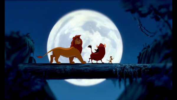 Wallpaper Background, With, Lion, Disney, Desktop, Cartoon, Moon