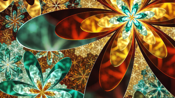 Wallpaper Gold, Red, Yellow, Abstraction, Abstract, Art, Fractal