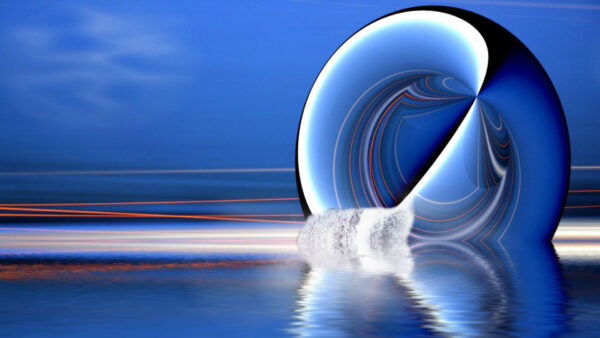 Wallpaper Blue, Waves, Swirl, Abstract