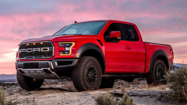 Wallpaper Pickup, Pink, Ford, F-150, Purple, Car, Sky, And, Backgrround, Desktop, Red, With, Raptor