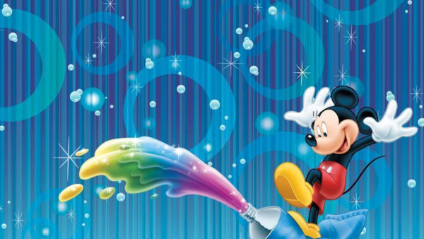 Wallpaper Splash, With, Mouse, Paint, Mickey, Disney