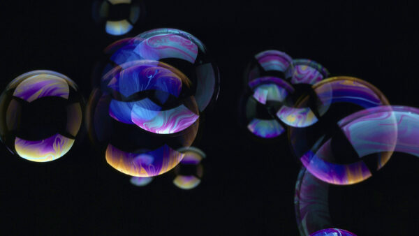 Wallpaper Desktop, Abstract, Bubbles, Purple, Blue