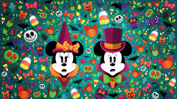 Wallpaper Candies, Ghosts, Mouse, Disney, Halloween, Mickey, Cute, Pumpkins