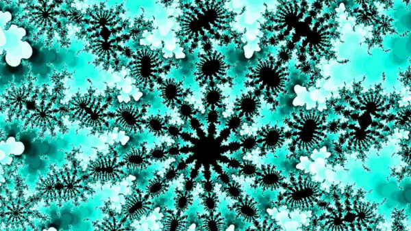 Wallpaper Art, Black, Turquoise, Fractal