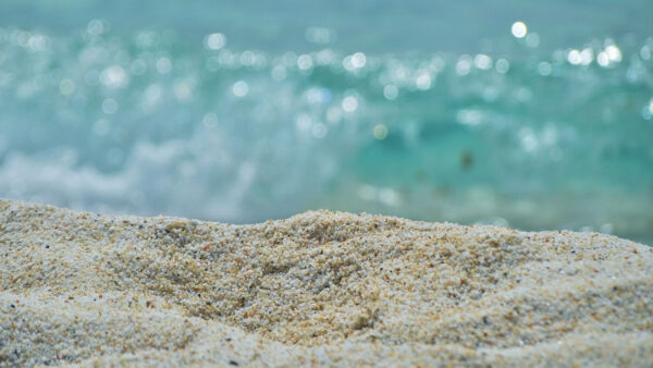 Wallpaper Beach, Bokeh, Sand, Blue, Background, White