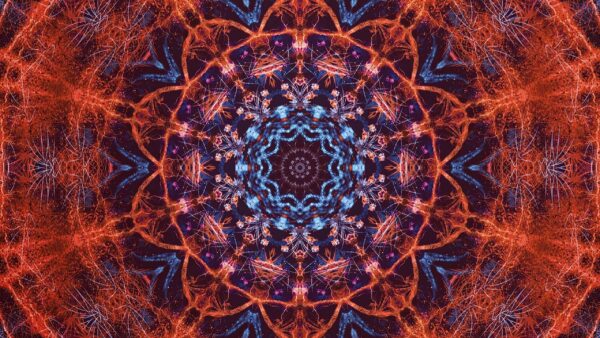 Wallpaper Pattern, Fractal, Abstraction, Red, Abstract, Blue, Light, Glare