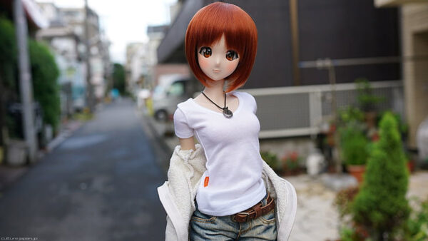 Wallpaper Hair, Blur, White, Wearing, Cute, Background, Jeans, Short, And, Top, Red, Doll