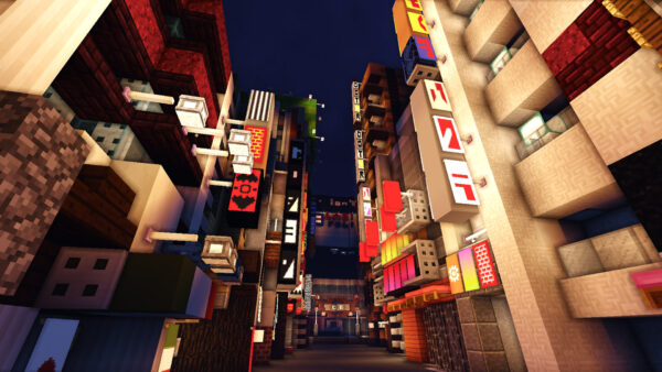 Wallpaper Tokyo, City, Minecraft