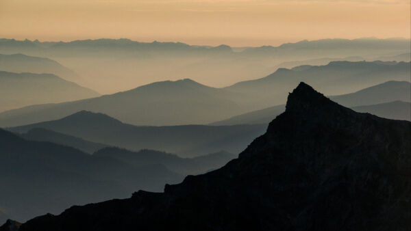 Wallpaper Sunrise, Mountains, Fog, Desktop, With, Background, Silhouette, Dark, Hills