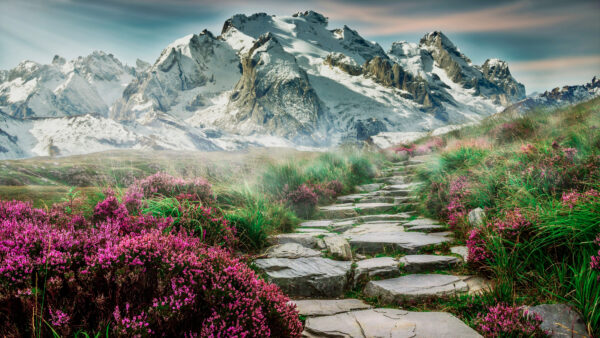 Wallpaper Landscape, Spring, Mountain, Scenic