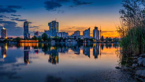 Wallpaper Buildings, River, City