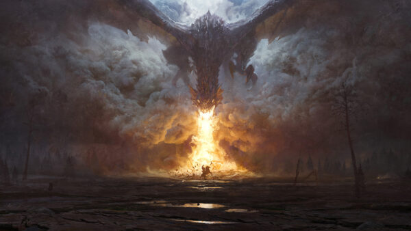 Wallpaper Dreamy, Desktop, Land, Fantasy, Fire, Breathing, Dragon