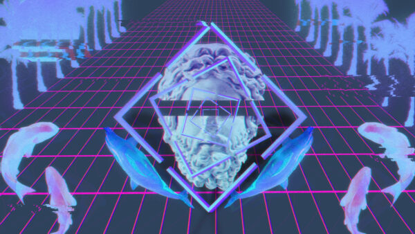 Wallpaper Glitch, Statue, Art, Desktop, Vaporwave