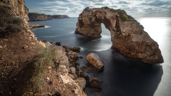 Wallpaper Desktop, Cloudy, Nature, Arch, And, Under, Sky, Coast, Mobile, Ocean