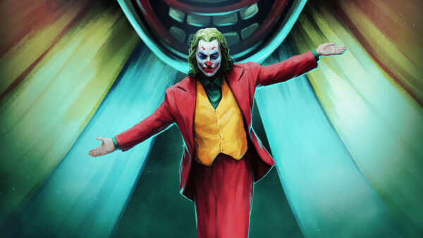 Wallpaper Joker, Wearing, Background, Dress, Joaquin, And, Painting, Phoenix, Red, Yellow, Desktop, With