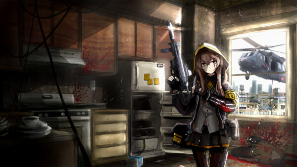 Wallpaper Helicopter, Room, Frontline, Window, Games, And, Girls, Desktop, With, Background, UMP45