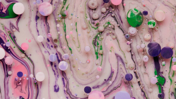 Wallpaper Purple, Green, Mobile, Paint, Desktop, Liquid, Bubbles, Abstract