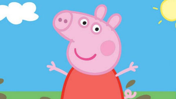 Wallpaper Dress, Peppa, Red, Pig, Background, Sky, Wearing, Blue, Anime
