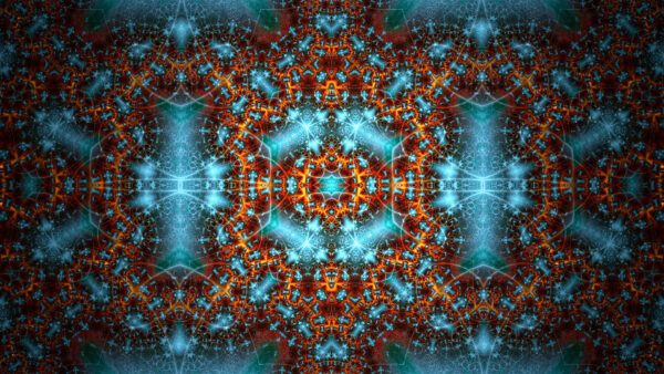 Wallpaper Brown, Abstraction, Blue, Abstract, Desktop, Mobile, Pattern, Glow, Fractal