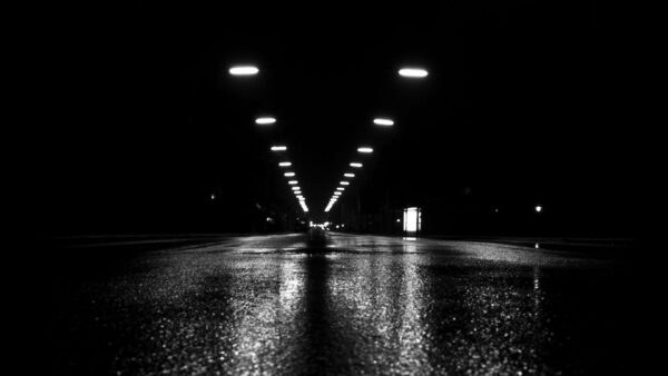Wallpaper Road, Lights, Tunnel, Background, Black, Reflection
