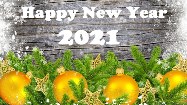 Wallpaper With, Happy, Background, Year, Decoration, New, Wood, Words, 2021, Ornaments, And