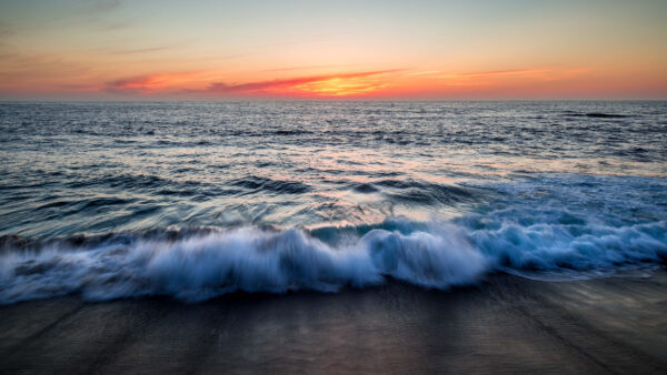 Wallpaper Sea, Nature, Closeup, Desktop, Spray, Waves, During, Sunset, View, Moble