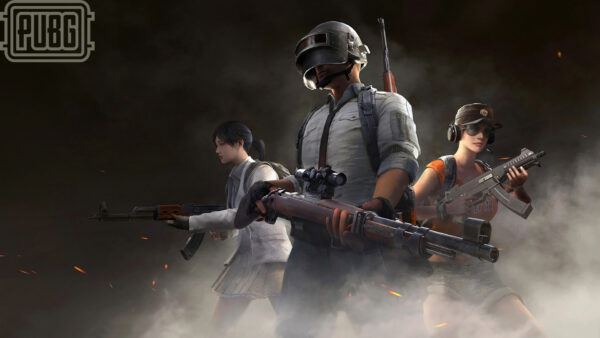 Wallpaper PUBG, Rifles, Players, Girl, With