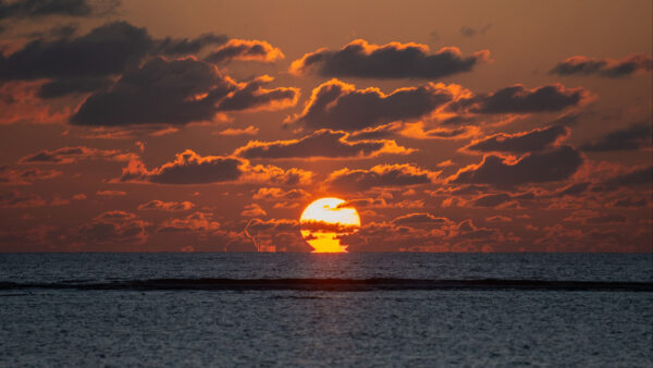 Wallpaper Nature, Sky, Sunset, Ocean, Clouds, Horizon, Desktop, Mobile, Reflection