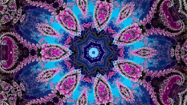 Wallpaper Pattern, Purple, Blue, Abstract, Abstraction, Fractal, Shapes
