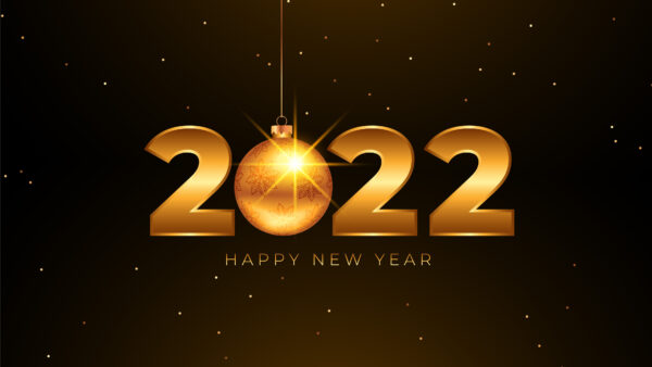 Wallpaper Light, New, Ball, 2022, Background, Year, Decoration, Black, Happy