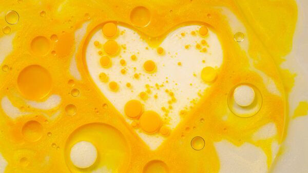 Wallpaper Shape, Love, Yellow, Heart, Bubbles, White