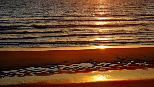 Wallpaper Desktop, Nature, Reflection, Waves, Ocean, Sand, Sunlight, Beautiful, Mobile, Beach