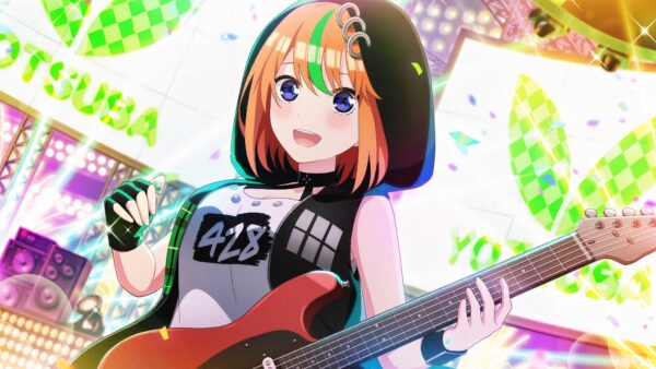 Wallpaper Guitar, Hair, With, Anime, Girl, Brown, Eyes, Blue, Short