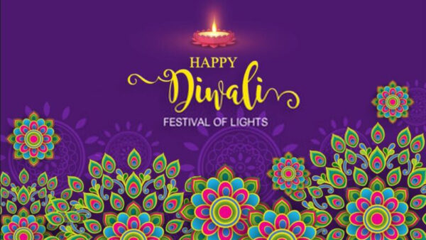 Wallpaper Purple, Happy, Diwali, Festival, Lights, Background