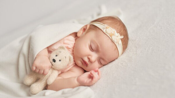 Wallpaper Stuffed, Light, Cute, Sleeping, Girl, Orange, Dress, White, Toy, Wearing, Child, With, Textile, Baby