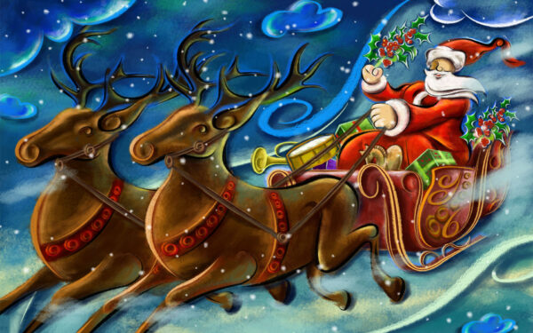 Wallpaper Creative, Santa, Work, Clause