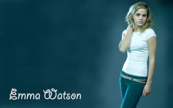 Wallpaper Wide, Jeans, Emma, Watson, Blue