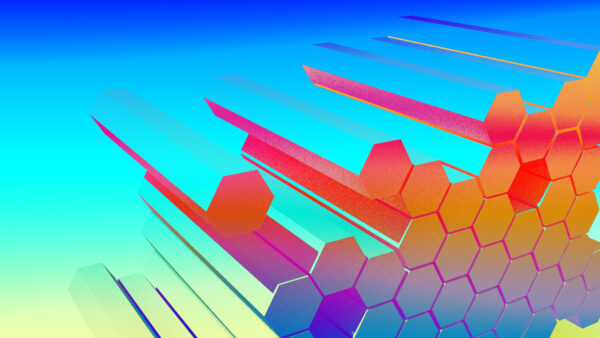 Wallpaper Hexagon, Abstract, Pink, Desktop, And, Blue