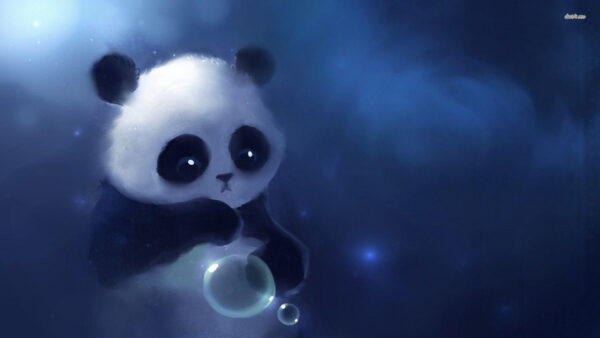 Wallpaper Desktop, Panda, Background, Blue